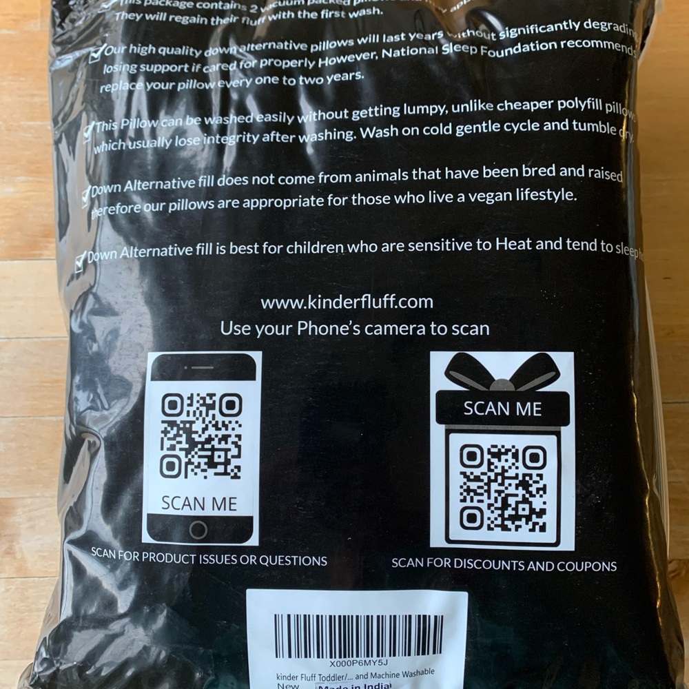 Kinder Fluff Toddler Pillows (NWT) - Picture 2 of 10